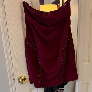 Forever 21 Strapless Dress with Lace-Up Detail